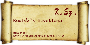 Kudlák Szvetlana névjegykártya